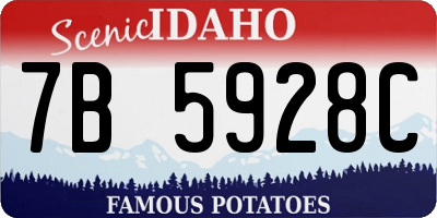 ID license plate 7B5928C