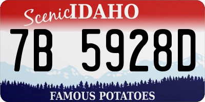 ID license plate 7B5928D