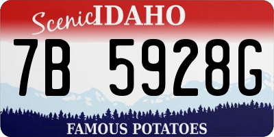ID license plate 7B5928G
