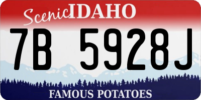 ID license plate 7B5928J
