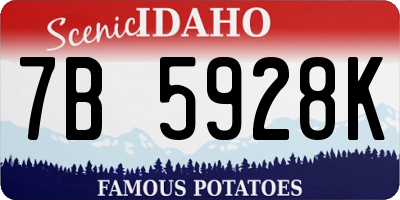 ID license plate 7B5928K