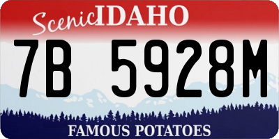 ID license plate 7B5928M