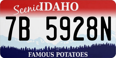ID license plate 7B5928N