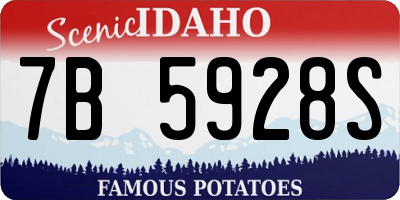 ID license plate 7B5928S