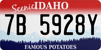 ID license plate 7B5928Y