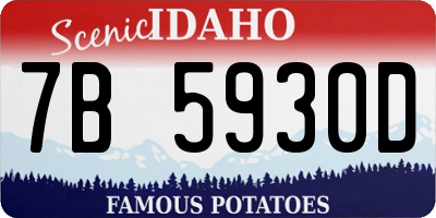 ID license plate 7B5930D