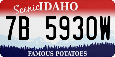 ID license plate 7B5930W
