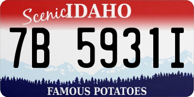 ID license plate 7B5931I