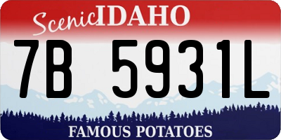 ID license plate 7B5931L