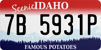 ID license plate 7B5931P