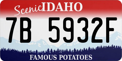 ID license plate 7B5932F