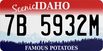 ID license plate 7B5932M