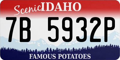 ID license plate 7B5932P