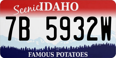 ID license plate 7B5932W