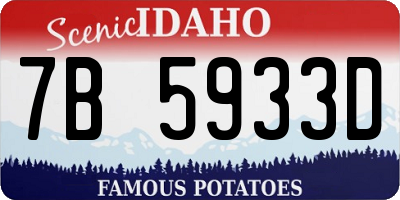 ID license plate 7B5933D