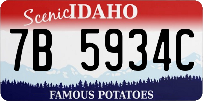 ID license plate 7B5934C