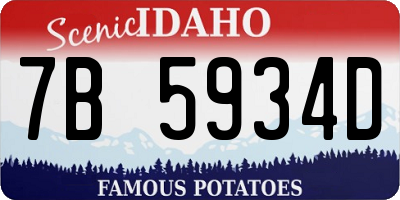 ID license plate 7B5934D