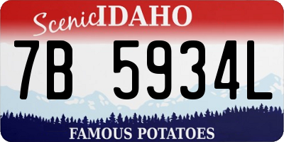 ID license plate 7B5934L
