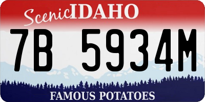 ID license plate 7B5934M