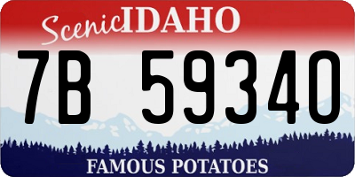 ID license plate 7B5934O