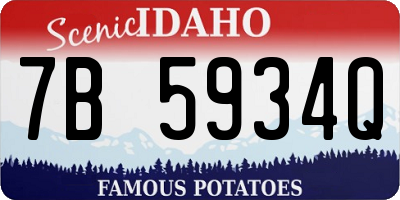 ID license plate 7B5934Q