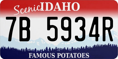 ID license plate 7B5934R