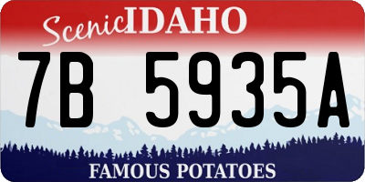 ID license plate 7B5935A