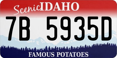 ID license plate 7B5935D