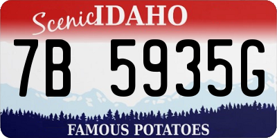 ID license plate 7B5935G