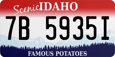 ID license plate 7B5935I
