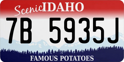 ID license plate 7B5935J