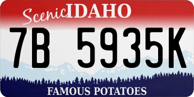 ID license plate 7B5935K
