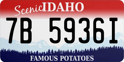 ID license plate 7B5936I