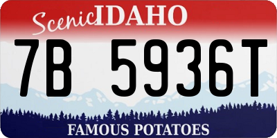 ID license plate 7B5936T