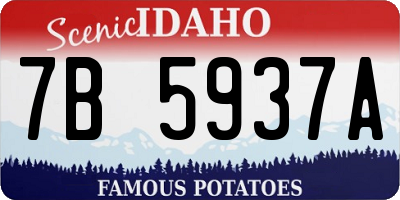 ID license plate 7B5937A