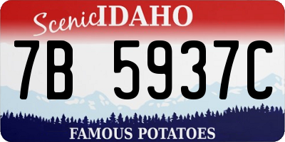 ID license plate 7B5937C