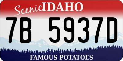 ID license plate 7B5937D