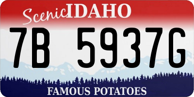 ID license plate 7B5937G