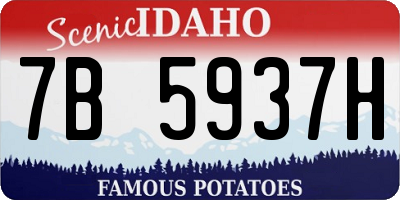 ID license plate 7B5937H