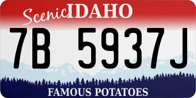 ID license plate 7B5937J