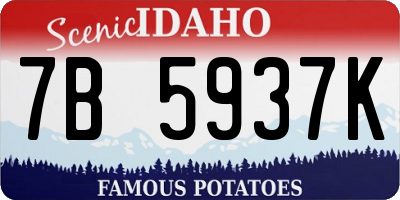 ID license plate 7B5937K