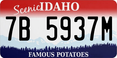 ID license plate 7B5937M