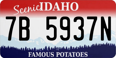ID license plate 7B5937N