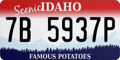 ID license plate 7B5937P