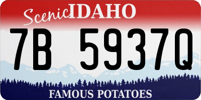 ID license plate 7B5937Q