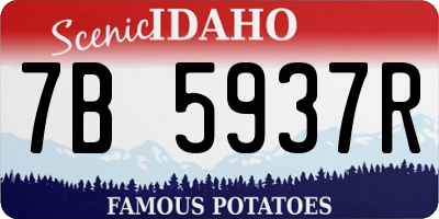 ID license plate 7B5937R