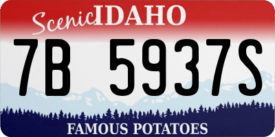 ID license plate 7B5937S