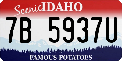 ID license plate 7B5937U