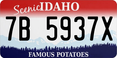ID license plate 7B5937X