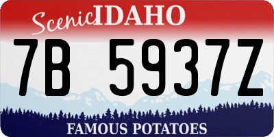 ID license plate 7B5937Z